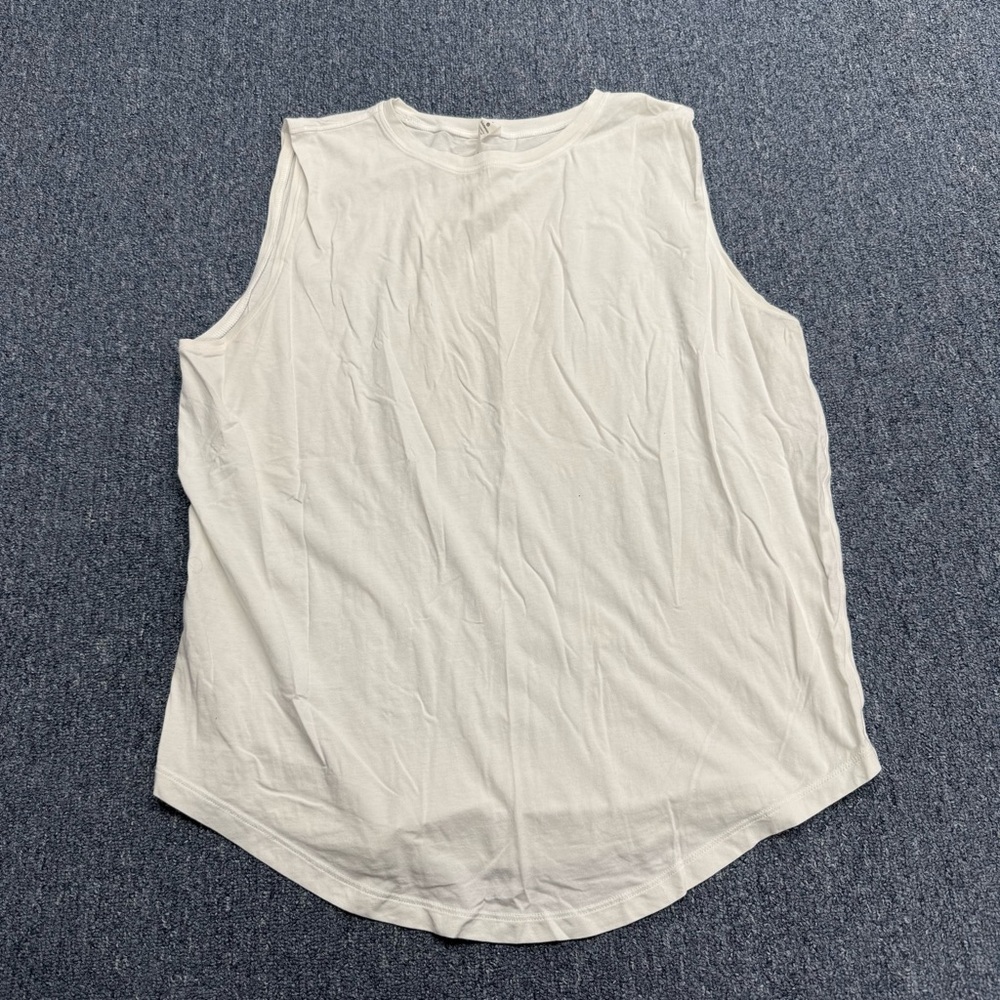 Lululemon White Muscle Tank Top Size 10
